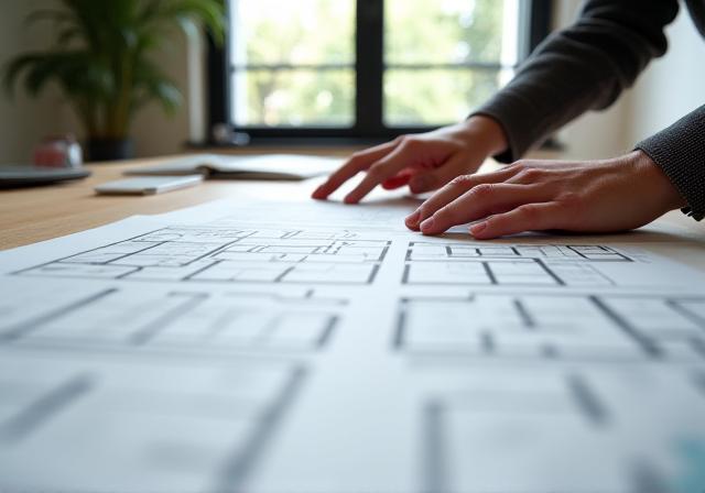 Denah perencanaan ruang komersial yang efisien