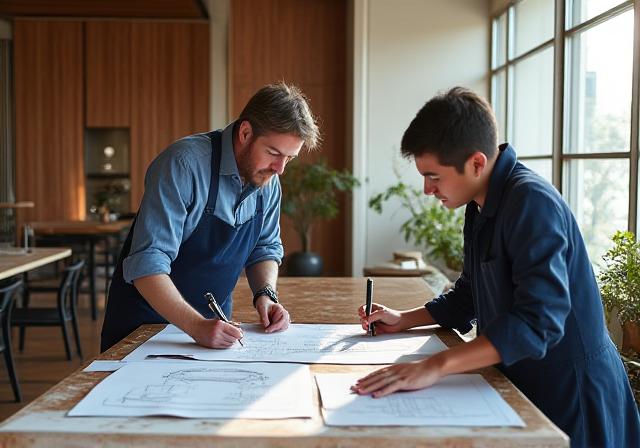 Suasana studio desain Sutra Interior di Jakarta Utara